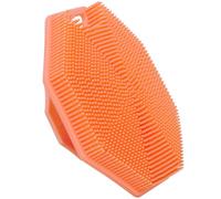 Alyvisun Cepillo Corporal de Silicona con Gancho y Ventosa, Cepillo Corporal de Baño [Exfolia y Masajea Suavemente], Cepillo Ducha de Silicona, Perfecto para Todo Tipo de Piel (Naranja)