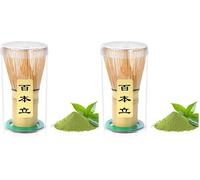 Alyvisun Chasen Bambú Matcha con 76 Picos, Batidor Matcha Hecho a Mano, Tradicional Batidora te Matcha para una Experiencia de Matcha Suave y Espumosa, Perfecto para la Ceremonia del Té (Paquete de 2)