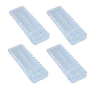 Alyvisun Cuña Puerta de Goma para Suelo, 4 Piezas Topes para Puertas Antideslizante Antiarañazos Door Stopper Duraderas Retenedor Puerta Apilable para Todo Tipo de Suelos (Translúcido)