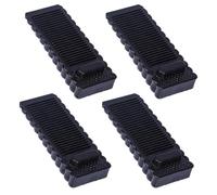 Alyvisun Cuña Puerta de Goma para Suelo, 4 Piezas Topes para Puertas Antideslizante Antiarañazos Door Stopper Duraderas Retenedor Puerta Apilable para Todo Tipo de Suelos (Negro)