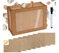 Alyvisun Hucha Ahorro de Madera con Pegatinas y Marcador, Caja de Ahorro de 5000 Libras, Hucha Reutilizable para Ahorrar Entre £500 y £10,000, Permite Establecer Objetivos de Ahorro Personalizados