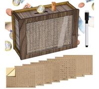 Alyvisun Huchas 5000€ de Madera con Bolígrafo y Pegatinas, Reutilizable Hucha Ahorro con Contador Caja Ahorro Retro Hucha Cerdito Alcancia para Adultos y Niños (Objetivo 500-10000€)