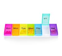 Alyvisun Organizador de pastillas para 7 días, 1 vez al día, pastillero diario de viaje, organizador de medicamentos semanal, caja grande para tabletas, dispensador de tabletas portátil para viajes