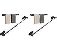 Alyvisun Toalleros De Baño Sin Taladro, Toallero De Baño Inoxidable, Retráctil de 37 cm a 57.5cm, Toallero Adhesivo Baño para Cocina y Baño, Toalleros Baño (Paquete de 2)