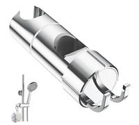 Alyvisun Universal Soporte Ducha con 2 Ganchos para Cabezales de Ducha de 20,5-23,5 mm, Ajustable Sujeta Alcachofa Ducha para 16-27 mm Barra de Ducha, Cromado Soporte de Ducha