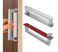 Alyxen 2 Piezas Tiradores Autoadhesivos para Muebles, 150 mm Tirador de Armario de Aluminio, Dormitorios Manija Autoadhesiva para Puerta y Ventana Tiradores Cocina Armarios Frigorifico (Plata)