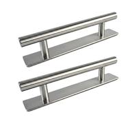 Alyxen 2 Piezas Tiradores Autoadhesivos para Muebles, 150 mm Tirador de Armario de Aluminio, Dormitorios Manija Autoadhesiva para Puerta y Ventana Tiradores Cocina Armarios Frigorifico (Plata*2)