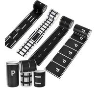 Alyxen Cinta De Tráfico,4 Rollos De Cinta De Autopista Ordinaria,Cinda De Carretera Adhesivo,Autopista Ferrocarril Diy Decorativo Para Escuela Educación,Arte Manualidades