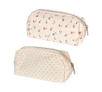 Alyxen Pack de 2 Estuches Escolares con Estampado Floral, Gran Capacidad y Diseño Versátil para Organización de Papelería, Cosméticos y Accesorios (Azul y Rojo)