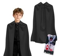 Alyxiavia Disfraz de vampiro, 2 dientes pequeños y 3 carretes de sangre, capa de vampiro de 90 cm, capa Drácula para vampiros Cosply Carnival, capa de Halloween para adultos, niños y niñas