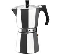 ALZA Basic - Cafetera Italiana de 3 Tazas, 150ml, Aluminio, Mango Ergonómico, Cocina de Gas, Eléctrica y Vitro, Sistema Moka, Sabores Inigualables