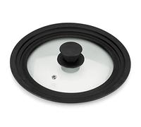 Alza Basic - Tapa Multimedida 26-28-30cm, Cristal y Silicona Grado Alimenticio, Compatible con Sartenes, Ollas, Tarteras, Orificio Extracción Vapor