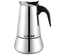 ALZA Java - Cafetera Italiana de 9 Tazas, 450ml, Acero Inoxidable, Todas las Cocinas, Inducción, Mango Ergonómico, Base de Acero Ferrítico, Moka