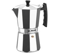 ALZA Kaldi - Cafetera Italiana de 9 Tazas, Aluminio, Inducción, Todo Tipo de Cocinas, Apta para Lavavajillas, Asa de Fibra, Cierre Hermético