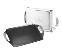 Alza Teppanyaki - Plancha Rectangular 47x21 cm, Acero Inoxidable 18/10, Antiadherente Tricapa Quantanium, Todas las Cocinas, Inducción, Horno