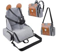 Alzador de Asiento Para Niños PRO 4in1, Thermal Bolsa Silla de Paseo de Bebé-Colchoneta Cambiador Portátil-Mochila Multifunción, Trona Para Bebe Portatil, Tejido Eco-Oxford Waterproof® Impermeable