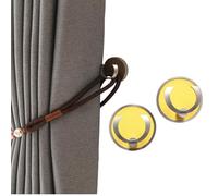 Alzapaños Cortinas Gancho Gancho Redondo de aleación de Aluminio para Cortina Estilo Moderno para Sala de Estar Dormitorio Hotel con Borde Plateado y Amarillo