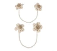 Alzapaños de cortina de cuerda floral hechos de fibras naturales, paquete de 2 para asegurar cortinas y añadir un toque sofisticado a varios estilos de habitación (beige)
