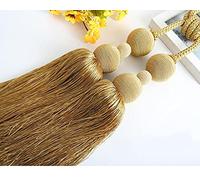 Alzapaños de cuerda para cortinas con borlas 1 bola colgante for cortina, gancho for, correa de amarre, borla, hebilla for decoración del hogar, color rojo, China(Yellow)