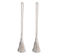 Alzapaños decorativos bohemios para cortinas hechos con fibras de algodón y poliéster y diseño de borlas, paquete de 2