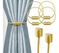 Alzapaños magnéticos fuertes para cortina, lazos de cortina para el hogar, dormitorio, oficina, cortina decorativa (4, dorado)