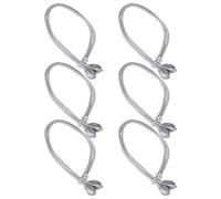 Alzapaños magnéticos para Cortina, Paquete de 6 alzapaños Decorativos de Flores, Corbata Ajustable de 19 Pulgadas para Ventana de Oficina en casa, Gris