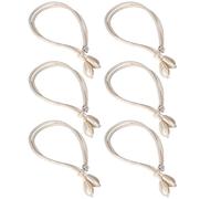 Alzapaños magnéticos para Cortina, Paquete de 6 alzapaños Decorativos de Flores, Corbata Ajustable de 19 Pulgadas para Ventana de Oficina en casa, Estilo Gris-2