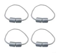 Alzapaños magnéticos para cortinas, juego de 4 soportes de cuerda tejidos a mano para cenefas de cortinas, lazos decorativos negros fuertes para interiores y exteriores (blanco)