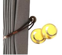 Alzapaños para Cortinas Gancho Gancho Redondo de aleación de Aluminio para Cortina Estilo Moderno para Sala de Estar Dormitorio Hotel con Borde Dorado y Amarillo