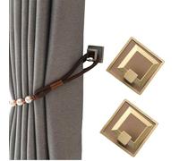 Alzapaños para Cortinas Gancho Ganchos para Cortinas de Aluminio de Estilo nórdico Moderno Color café con Borde Dorado