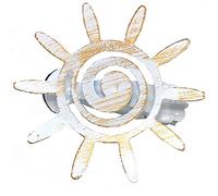 Alzapaños para Cortinas, Pinzas Decorativas para Cortinas, Modelo de Sol Oro Blanco patinado, 2 Piezas