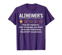 Alzheimer 1 Estrella Calificación Demencia Alzheimer Conciencia Camiseta