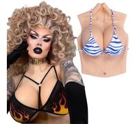 ALZRGORA Silicona pecho falso pecho medio cuerpo placa torácica de silicona Copa C - G para reinas travestis
