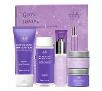 AM AROMANTRA Regalo de Navidad para mujeres, juegos y juegos de cuidado facial con ácido glicólico y vitamina C, regalos para el cuidado de la piel para mujeres con exfoliantes, limpiado