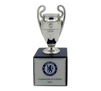 Am Ball Com Réplica de trofeo de 45 mm sobre pedestal de madera, réplica del trofeo de la UEFA Champions League en 3D sobre pedestal de madera, trofeo de 45 mm, pedestal de 3 x 2,7 x 3 cm con placa