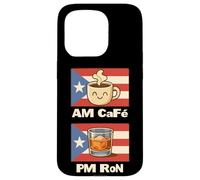 Am Café PM Ron Humor Puertorriqueño Café & Ron Estilo de Vida Carcasa para iPhone 15 Pro