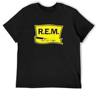 Am Hoxsin Mens Rem out Time Rem Band Cool O-Neck T-Tshirts Camisetas y Tops(X-Large)