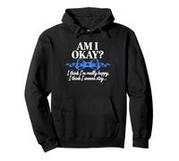 AM I OKAY? Blue Ribbon Reflexión Para Mental Health Sudadera con Capucha