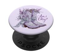 Am I Okay Boot Western Texas Cowgirl Coquette Bow Mujer Niña PopSockets PopGrip Adhesivo