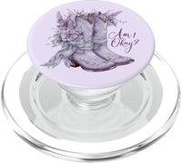 Am I Okay Boot Western Texas Cowgirl Coquette Bow Mujer Niña PopSockets PopGrip para MagSafe