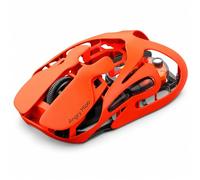 AM Infinity - Ratón inalámbrico para juegos, naranja brillante, diseño de metal ultraligero de 49 g, sensor PAW3950 de 30000 DPI, sondeo dual de 8K, batería intercambiable en caliente, triple modo