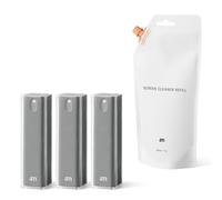 am Kit Limpiador de Pantallas 2 en 1 - MIST Recargables con Botella Refill de 200 ml y Microfibra Integrada - Para Móvil, Tablet, Portátil, Monitor, TV y Pantallas de Coche (Gris, 3 Pack)
