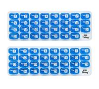 AM/PM - Bandeja organizadora mensual de píldoras con 31 cápsulas extraíbles diarias por la mañana y por la noche (azul - AM/PM)