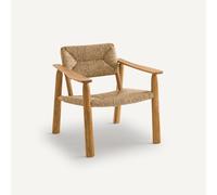 Am.pm Butaca de roble y mimbre, Abondance design E.Gallina. Color Beige