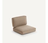 Am.pm Cojines de poliester trenzado chiné para sillón, Dilma. Color Beige