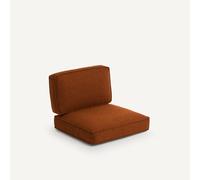 Am.pm Cojines de poliester trenzado chiné para sillón, Dilma. Color Marron