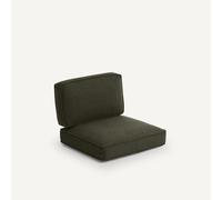 Am.pm Cojines de poliester trenzado chiné para sillón, Dilma. Color Verde