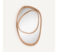 Am.pm Espejo asimétrico, marco de roble, Al. 100 cm, Belice. Color Beige