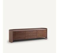 Am.pm Mueble para TV hifi de nogal y piel, Firmo. Color Marron