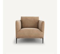 Am.pm Sillón de terciopelo stonewashed, Oscar E. Gallina. Talla 1 plaza. Color Beige